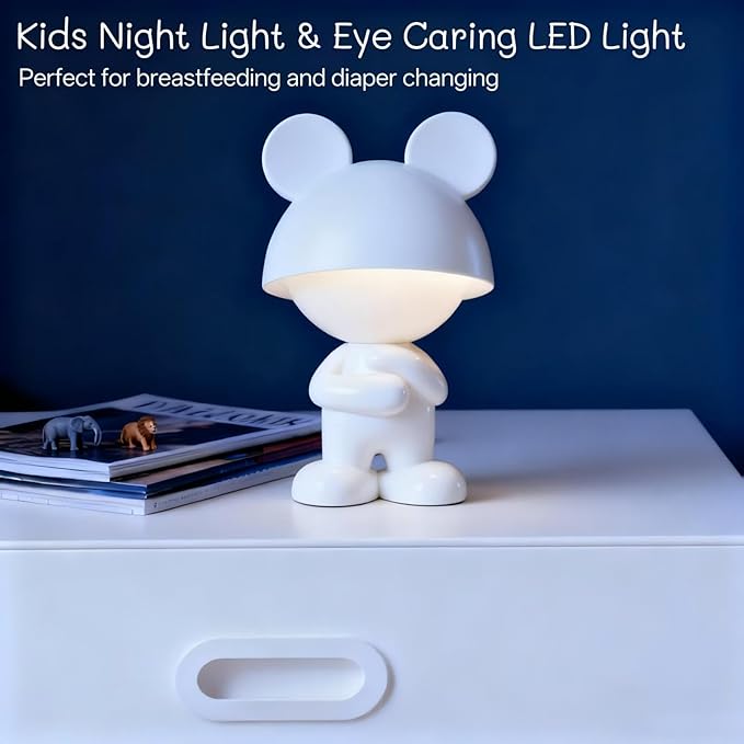 ShonlPin Night Light for Kids,Rechargeable Table Lamp,Touch Lamps for Nightstand,Dimmable,Breastfeeding,Baby Nursery,Sleep Aid,Cute Decor Gifts Stuff for Baby Toddler Boys Girls Christmas Birthday