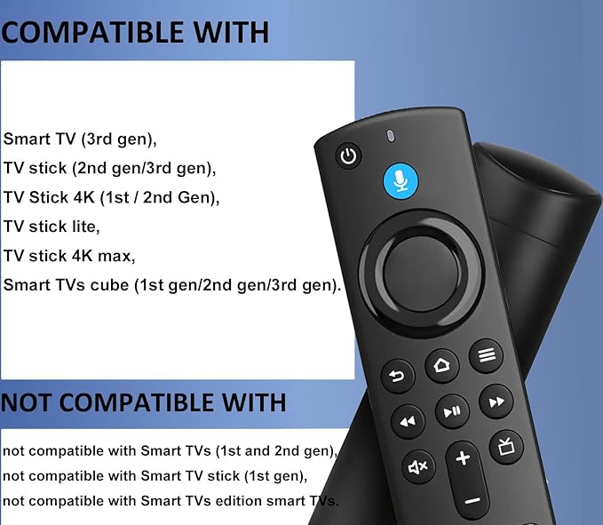 Voice Remote Replacement for Stick 4k 3rd Gen, Fit for Smart TV Stick/ 4K Max, 3rd Gen, 2nd Gen, Lite, Cube(1st Gen & 3nd Gen)