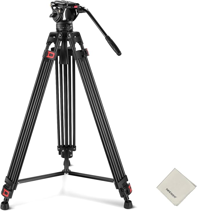 NEEWER 74" Video Tripod with Fluid Head & Damping Control, Aluminum Heavy Duty by Neewer