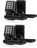 Keypad Door Lock with Handle, Digital Door Lock with Keypad Set,Keyless Entry Door Locks with Handle-IC Card and Anti-peep Password- Easy Installation for Home, Hotel-Matte Black-2PACK Set