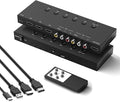 2-in-1 HDMI & AV Switcher – Play PS5 & Retro Games on 1 TV, 3 HDMI 2.0 (4K HDR) + 2 RCA Inputs – Supports Xbox Series X/Switch/Wii/PS2/N64 – HDCP 2.2, 3D, 4:3/16:9 Toggle