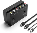 Arector 2 AV to HDMI Converter, 1080P/720P 2 Port RCA Composite CVBS AV Switch to HDMI Converter Adapter Support 4:3/16:9 Switching, for TV PC PS2 PS3 N64 NGC SNES WII VHS VCR Camera DVD-Black