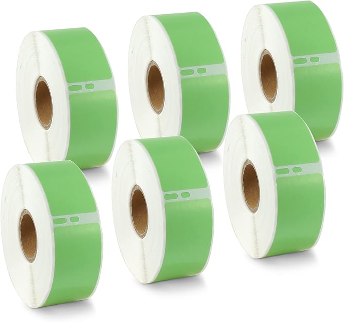 BETCKEY - Compatible DYMO 30252 (1-1/8" x 3-1/2") Address & Barcode Labels - Compatible with DYMO Labelwriter 450, 4XL & Zebra Printers[6 Rolls/2100 Labels, Green]