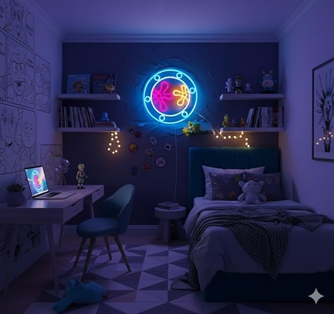 manimo Ocean World Porthole Neon Lights, LED Under Sea Porthole Neon Signs - Image 4