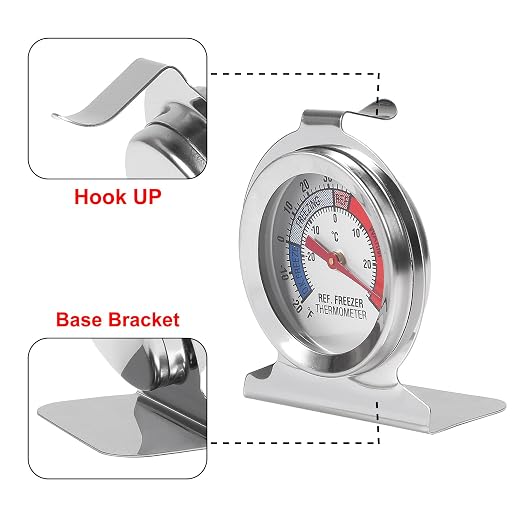 3Pcs Refrigerator Thermometer -30~30°C/-20~80°F Fridge Analog Freezer - Image 2