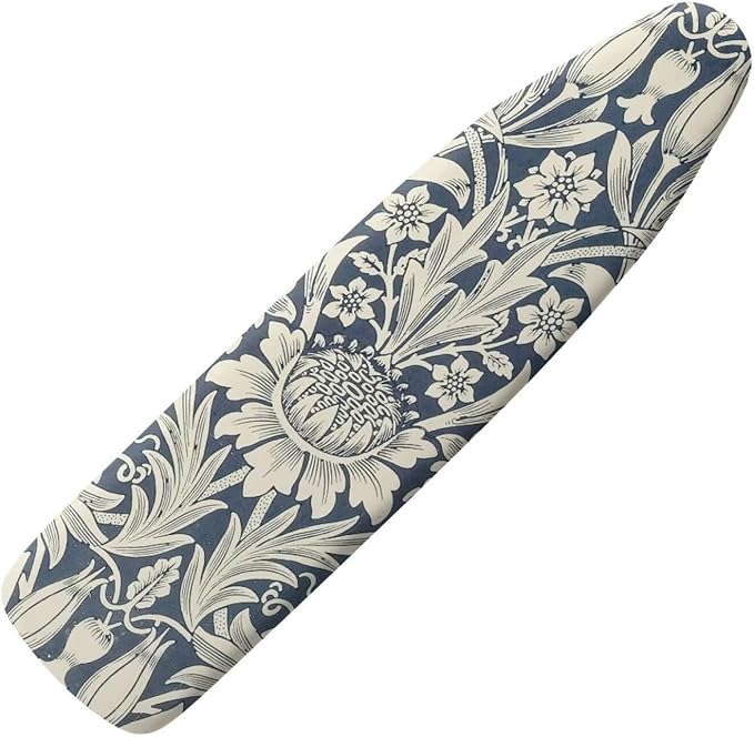 ZCFYGDX William Morris Art Floral Ironing Board Cover Decor, Resist Scorching & Staining, Easy Install Resistant Elastic Edges,3 Nylon Buckle Fasteners Straps,Relaxing Breathable Ironing Experience L