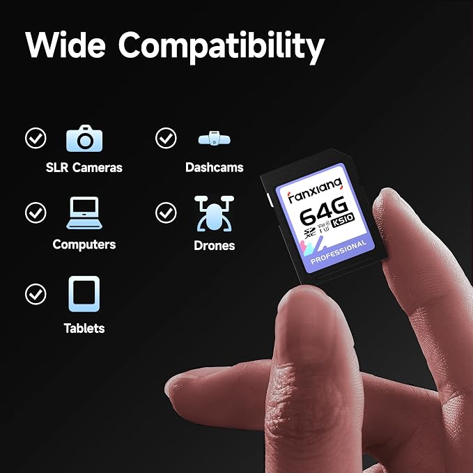 fanxiang 64GB SDXC Memory Card SD Card, Full-HD & 4K Video, - Image 3