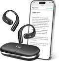 OpenNote AI Voice Recorder – Open Ear Headphones with FlashRecord, Call Recording, Real-Time Transcription, Translation, AI Assistant, for Students, Professionals & Interview Recording, Black