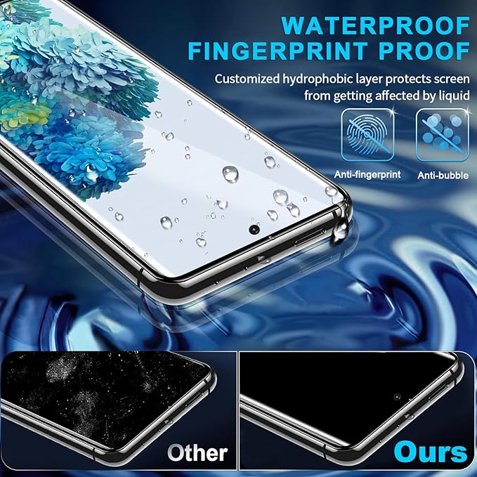 3 Pack Galaxy S20 Screen Protector, HD Clear Tempered Glass, Fingerprint Unlock - Image 5