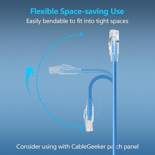 CableGeeker Patch Cables Cat6a 14ft Slim, Cat6 Ethernet Patch Cable 10G Support - Image 3