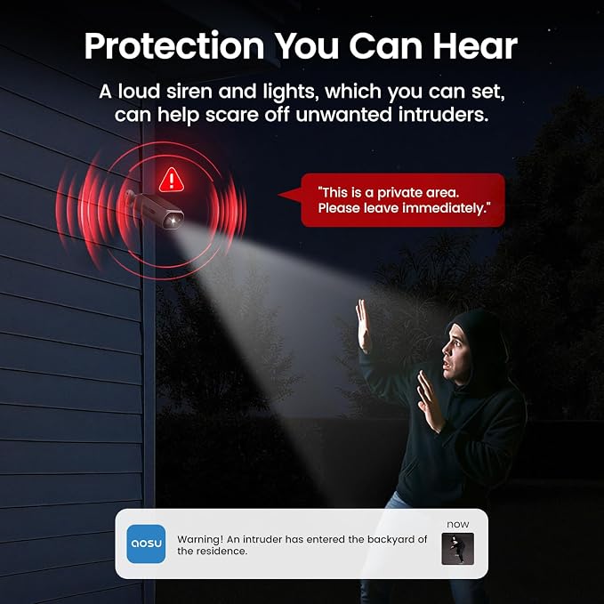 aosu Solar Security Cameras Wireless Outdoor, 2Mins DIY Installation 2K Color - Image 6