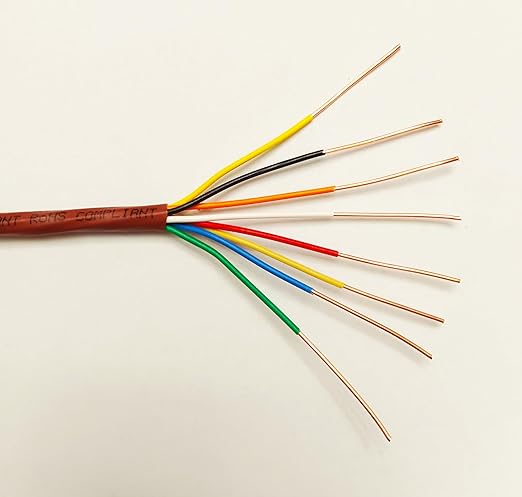 EASTWIRE 18/8 100ft Thermostat Wire, Solid Copper Wire, 18 Gauge 10 Conductors, ETL Listed CL2 Power Limited Circuit Cable for Indoor/Outdoor Low Voltage Applications Use,Brown