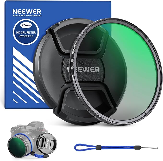 NEEWER 77mm CPL Filter with Lens Cap, Ultra Slim Multi Resistant Nano Coated by Neewer