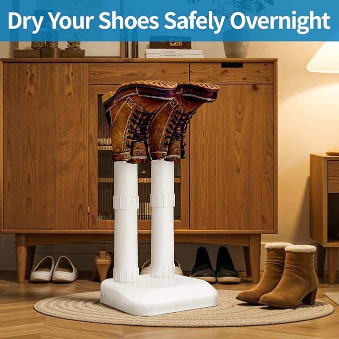 LAVIEAIR Boot Dryer Shoe Dryer for Work Boots Sneakers and Gloves, No Damage Ultra Low Temperature Drying, Fanless Noiseless Boot Warmer Deodorizer