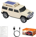WSTER WS-696 Solar Bluetooth Replica Speaker – Portable Modern Off-Road Car Design with HD Sound, TWS, LED Party Light, USB/TF Playback, FM, Built-in Microphone, Surprise Gift(Beige)