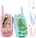 Video Walkie Talkies for Kids – Kids Walkie Talkies 2 Pack with Cute Silicone Cover, Voice Changer, 1000FT Range, Fun Indoor Outdoor Toys – Birthday for Boys and Girls Ages 3-10