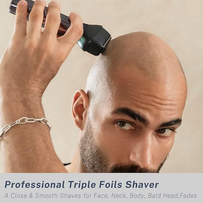 Beard Trimmer and Clippers Set for Men with Foil Shavers, Precise Dial Adjustable 20 Settings, Professional 3-IN-1 Mens Grooming Kit with Nose Trimmer IPX7 Waterproof Wet and Dry, USB-C Rechargeable