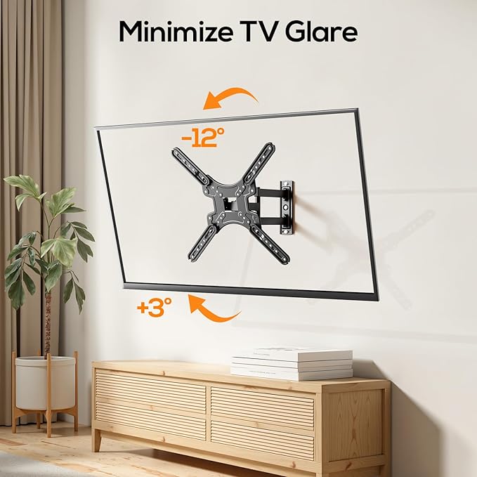 IWORKBOARD 43 50 55 inch Full Motion Corner TV Wall Mount for Most 32-60" TVs, Articulating Swivel Tilting TV Wall Mount Bracket, up to 77 lbs, VESA 400x400mm, Single Stud