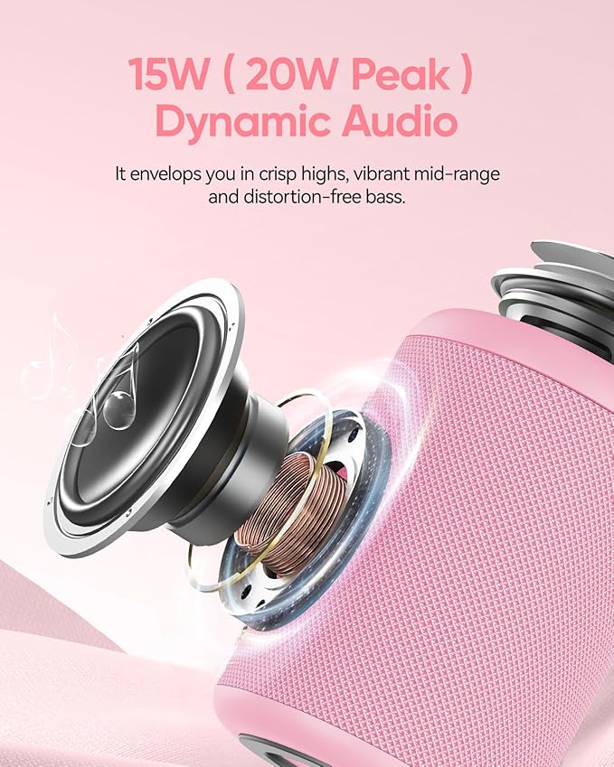 Portable Bluetooth Speaker Valentines Gifts For Him: Powerful Crystal Clear Sound/Romantic Light/IPX5 Waterproof/All Day Playtime/BT 5.3/TWS Paring,Small Wireless Speaker for Outdoor|Travel|Date Night