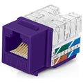 Everest 90° Angled RJ45 Cat6A Keystone Jacks 10-Pack in Purple by EverestMediaSolutions