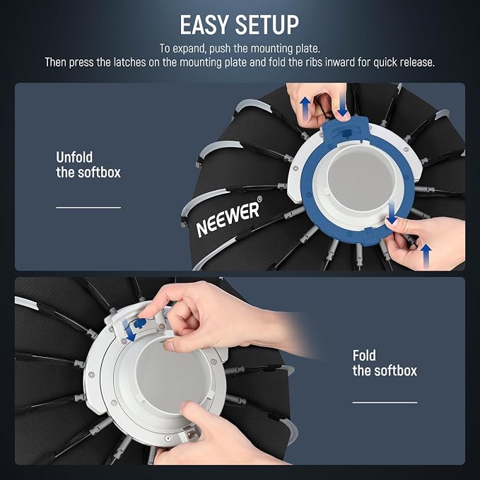 NEEWER Parabolic Softbox Kit, 23.6" Bowens Mount Soft Box - Image 2