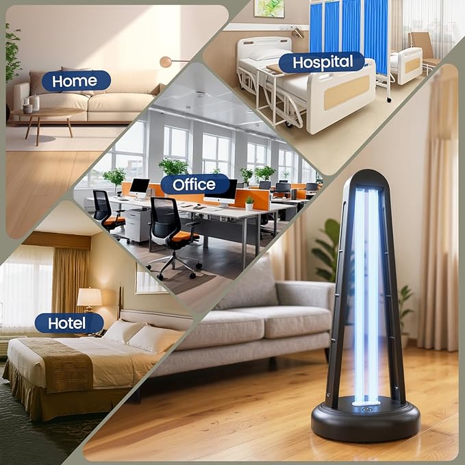 UV Light Sanitizer, 55W Classic Ultraviolet Sanitizer, Ultraviolet Light with 3 Speed Timings, Home Disinfection Device, Dust Mites Remover for Room, Kitchen, Hotel, Office