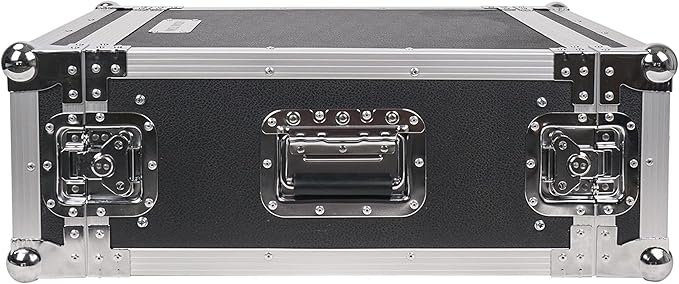 Sound Town 4U PA/DJ Rack/Road Case, 4-Space, with 21" Rackable Depth, Plywood, Metal Ball Corners, Pro Tour Grade Flight Case (STRC-4U)