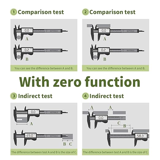 SCITOOLS All-Metal Digital Caliper 0-6" Measuring Tool, Micrometer Caliper with Auto-Off Feature, Interchangeable Between inches and millimeters for DIY/Household and 3D Printing