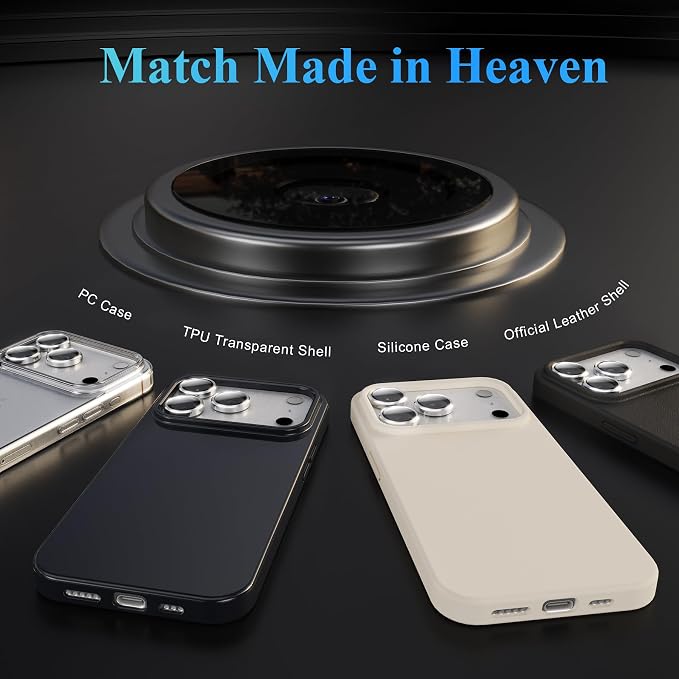 YWXTW Camera Lens Protector for iPhone 17 Pro/iPhone 17 Pro Max, Tempered Glass - Image 6