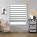 MUSCLEAREA Motorized Blinds with Remote, Cordless Automatic Zebra Shades, Smart Blind for Windows, Grey, 28 x 72