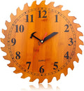 CIGERA 12 Inch Wood Wall Clock with Circular Saw Blade Dial, Handsaw and Hammer Pointer,Great Decor for Farmhouse,Garages and Man Cave