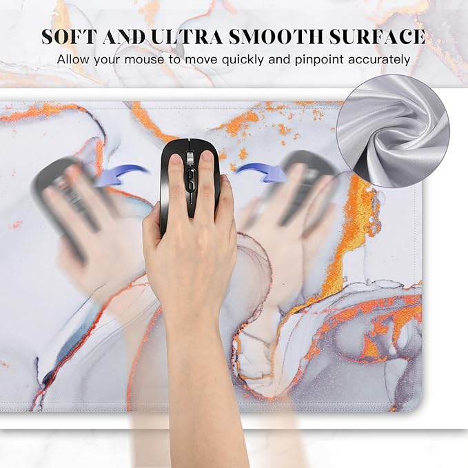 Gimars 4 in 1 Mouse Pad and Keyboard Wrist Rest Set, Large Mouse Pad with Memory Foam Wrist Support Pad for Desk with Coaster, Easy Typing Pain Relief, Gaming Office Home, 31.5x12 inch, Cloud Golden
