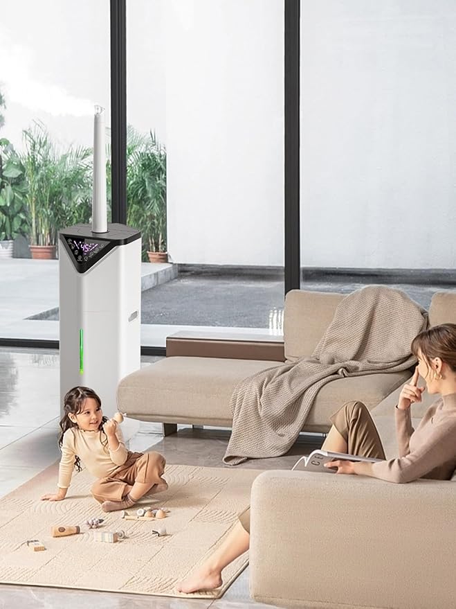 19L/5Gal Humidifiers for Bedroom Large Room 2800 sq ft, Quiet Humidifiers for Large Room, Floor Humidifier with 3 Mist Mode & Auto 180°Mist Tube for Home Whole House School Office Commercial Plants