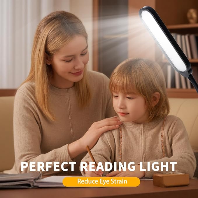 CeSunlight CRI95+ Floor Lamps for Living Room, 18W 3000LM Standing Lamp with 3 Color Temps, Gooseneck Adjustable Dimmable Lamp with Remote, Touch Control for Bedroom, Office, Tattoo Light