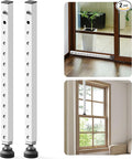 Gadgetzan Window Security Bar,17-33 inch Adjustable Sliding Door Security Bar Lock with Rubber Tips,Sliding Window Lock Bar for/Patio Glass Door/Home Apartment/Anti-Theft/Child Safety(White - 2 Pack)