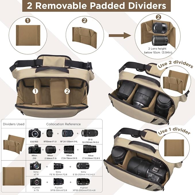TAAOKA Camera Sling Bag, Waterproof Camera Case - Image 2