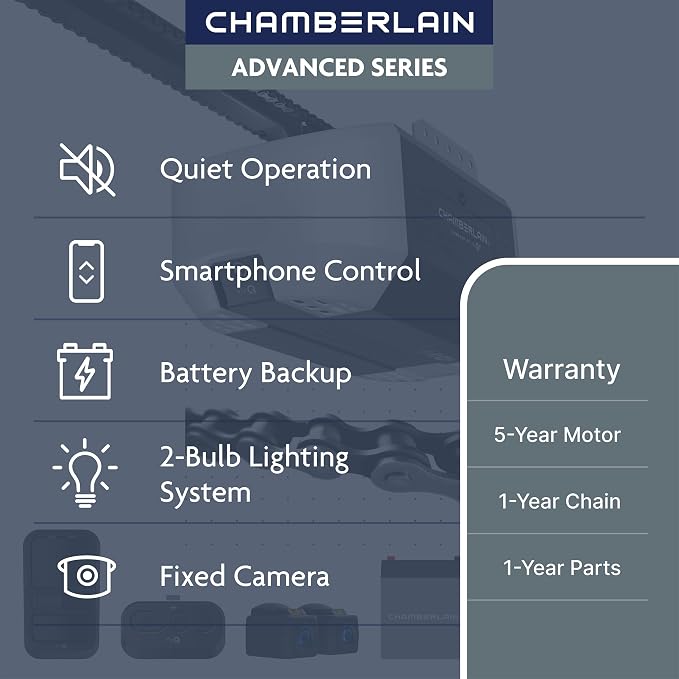Chamberlain 3/4 HP Chain Drive Smart Garage Door Opener - Image 2
