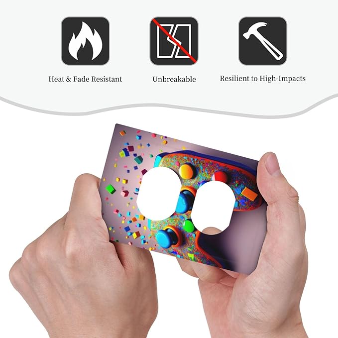 Bvtewkhz Videos Game Controller Duplex Outlet Decorative Light Switch Covers Electrical Faceplate Switchplates for Bathroom Kitchen Home