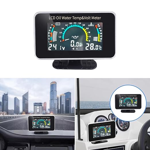 3-in-1 Auto Car LCD Meter Digital Oil Pressure Voltage Water Temperature Gauge - Image 3