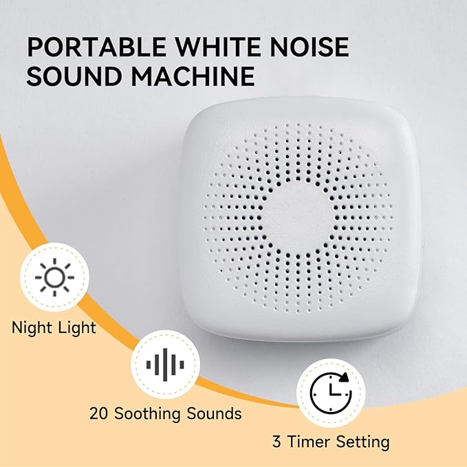 Vitelum White Noise Sleep Sound Machine for Relaxation, Meditation, Soothing Natural Sound for Sleep with Night Light