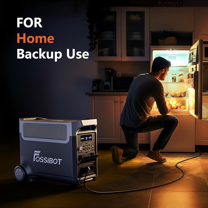 FOSSiBOT 3600W Portable Power Station, 3840Wh Solar Generator with LiFePO4 Battery for Home, Camping, RV, Emergencies (F3600+420w solar panel)