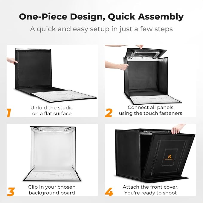 K&F CONCEPT Photo Studio Shooting Tent, 3000K-5600K Dimmable & 6 Backdrops - Image 5