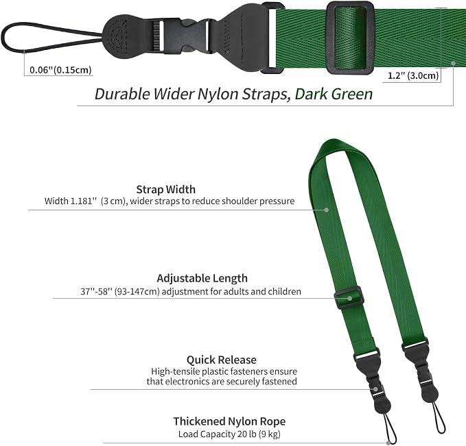 FIEIL Comfortable Shoulder Strap, Nylon Camera Strap, Adjustable Neck Strap - Image 6
