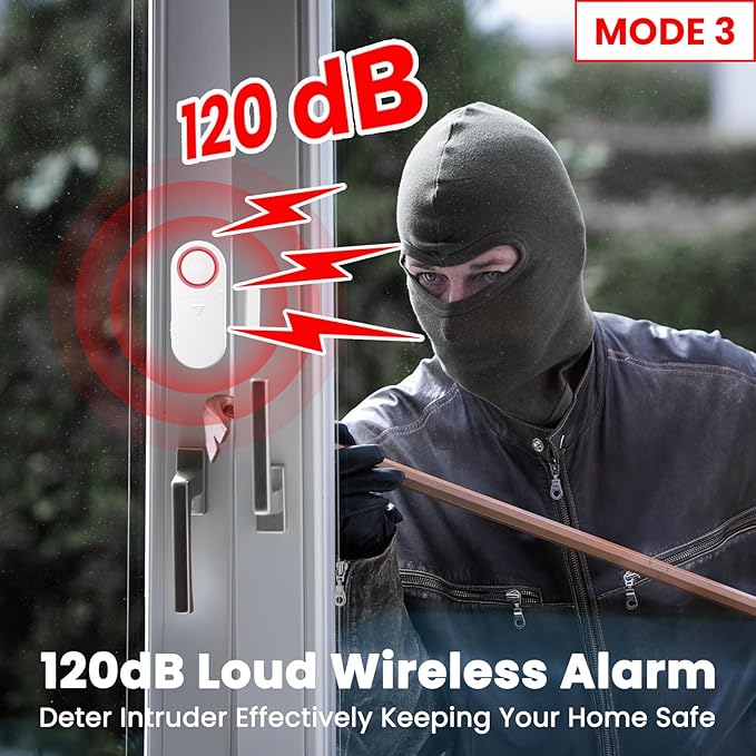 Freezer Door Alarm with Delay When Left Open, Door Chime Window Open Alarm Close Doors Reminder Loud 120 dB for Home, Store, Office, School