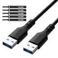 USB 3.0 Male to Male Cable 4FT - Type A, 5Gbps Data Transfer for Hard Drive, Laptop, DVD Player, USB Hub, Monitor, Camera, Set Top Box - Includes 5 Cable Ties