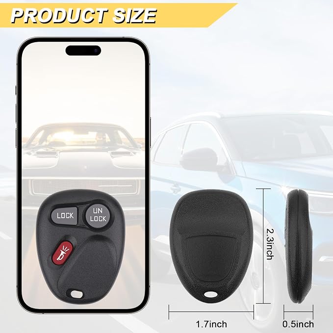Vurkcy Key Fob Replacement for 2001-2002 Chevy Silverado Suburban Tahoe& GMC - Image 4