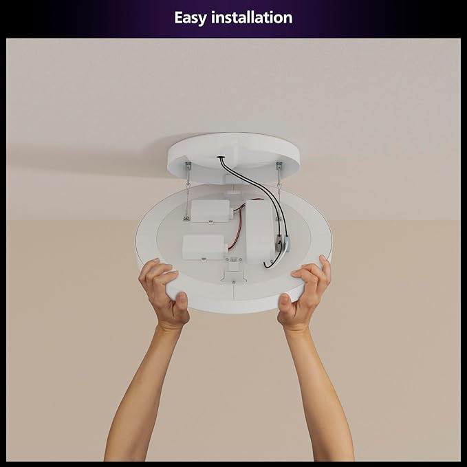 Philips Hue Datura Smart Ceiling Panel (Small Round 2.49in x 15.12in) White & Color Light, Bluetooth Compatible, Voice Control with Alexa, Apple Home & Google Assistant†?