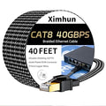 Cat 8 Ethernet Cable 40 FT, High-Speed Braided Internet Cable Network Cord by XimhunEthernetCable