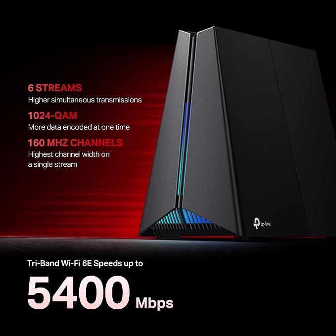 TP-Link Tri-Band AXE5400 Wi-Fi 6E Gaming Router Archer GXE75 | 6-Stream 5.4 - Image 4