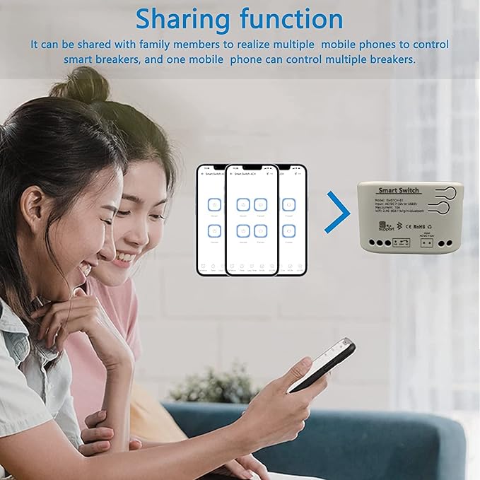 Newgoal 1 Channel Smart WiFi Relay Switching Module USB 5V/AC85V-250V, Supports Bluetooth Control, eWeLink App Remote Control, for Alexa Google Home